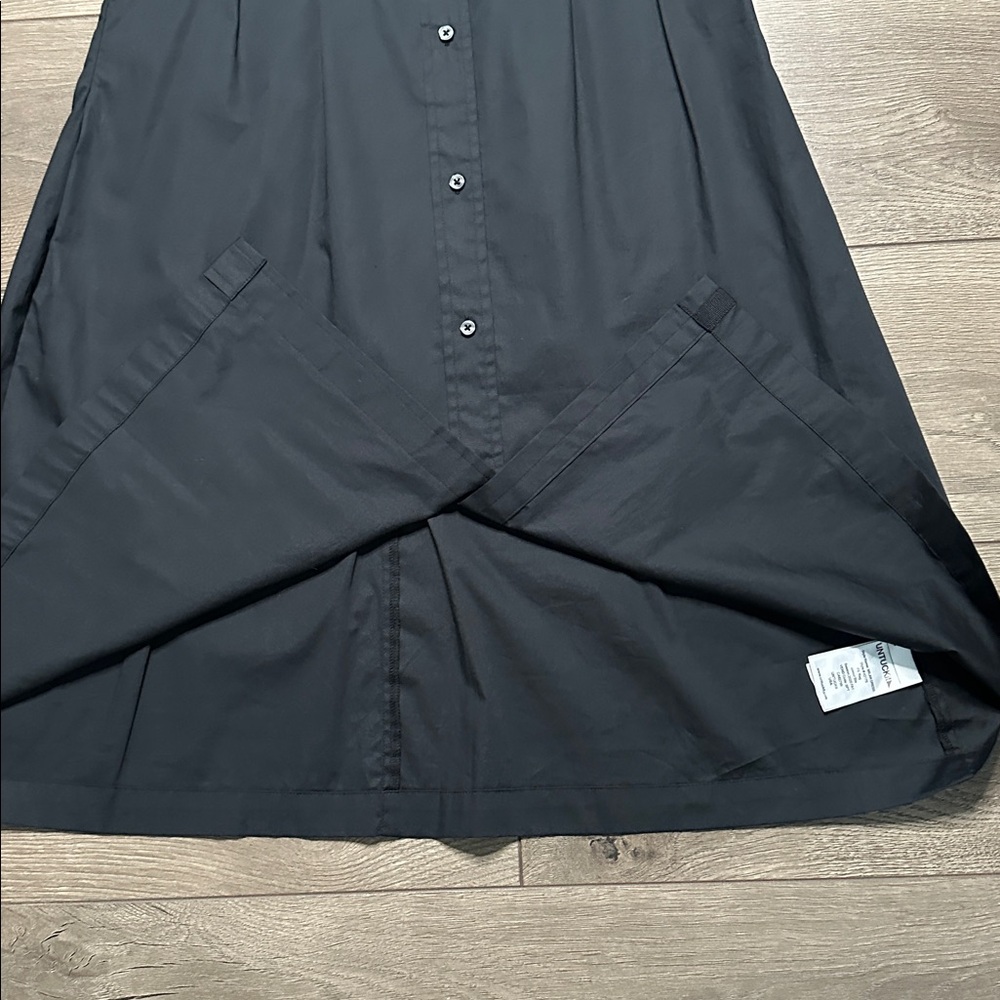 Untuckit Milan Stretch Cotton Button Up Dress‎ Black Office Travel Casual Size 6 - Picture 10 of 16